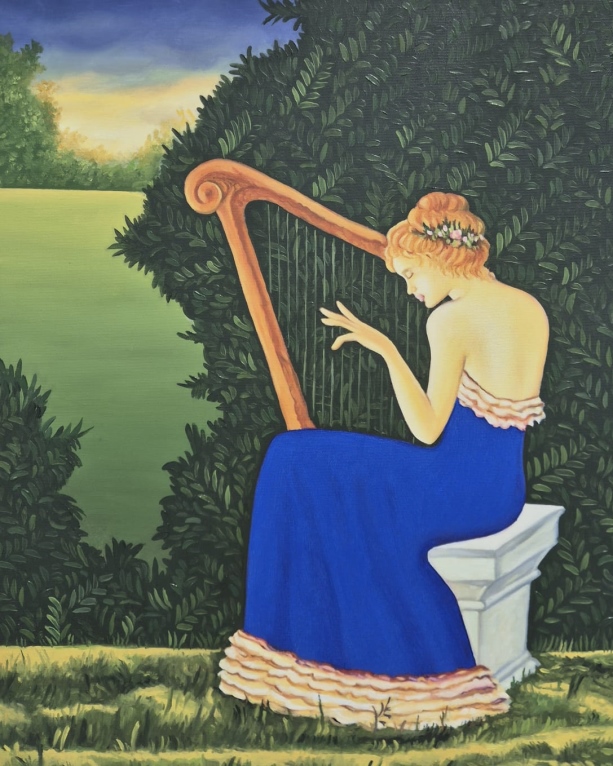 מאיר פיצ'חדזה אישה מנגנת בנבל